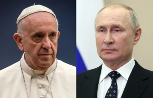 Pope Francis and Russian President Vladimir Putin. Mazur/catholicnews.org.uk/Kremlin.ru via Wikimedia (CC BY 4.0).