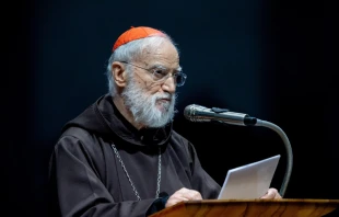 Cardinal Raniero Cantalamessa preaches at the Good Friday liturgy in St. Peter’s Basilica, April 15, 2022. Daniel Ibáñez/CNA.