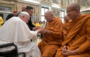 Pope Francis meets the Buddhist Delegation of the Sangha Assembly in Chetuphon, Thailand, at the Vatican, June 17, 2022 Vatican Media.