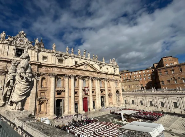 Participants gather for the opening Mass for the Synod on Synodality at St. Peter's Square, Wednesday, Oct. 2, 2024. Credit: Courtney Mares/CNA