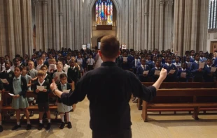 Children with the Southwark Singing Programme sing the hymn “The Power of the Cross” at St. George's Cathedral in Southwark, London, Wednesday, July 3, 2024. Credit: The Archdiocese of Southwark