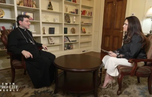 Toronto Archbishop Francis Leo speaks with EWTN News President Montse Alvarado about assisted suicide and euthanasia on “EWTN Pro-Life Weekly” on Thursday, Oct. 3, 2024. Credit: EWTN News