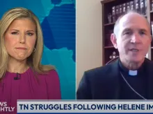 Knoxville Bishop Mark Beckman speaks to “EWTN News Nightly” anchor Tracy Sabol on Thursday, Oct. 3, 2024.