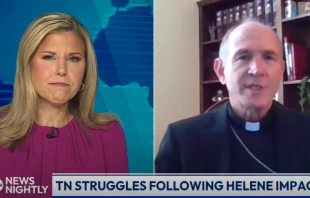 Knoxville Bishop Mark Beckman speaks to “EWTN News Nightly” anchor Tracy Sabol on Thursday, Oct. 3, 2024. Credit: EWTN News