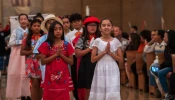 Children participate in the Archdiocese of Los Angeles’ annual Missionary Childhood Association Mass at the Cathedral of Our Lady of the Angels on Oct. 16, 2024.