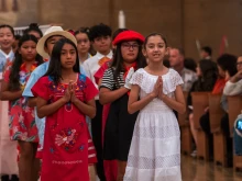 Children participate in the Archdiocese of Los Angeles’ annual Missionary Childhood Association Mass at the Cathedral of Our Lady of the Angels on Oct. 16, 2024.