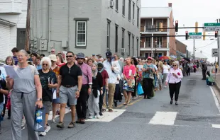 Many people were struck by the number of people who took part in the Eucharistic procession in Emmitsburg, Maryland, on June 6, 2024. Credit: Jeffrey Bruno