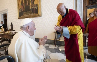 Pope Francis met with an interreligious delegation including leaders of Buddhism in Mongolia on May 28, 2022 Vatican Media