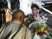 Pope Francis is welcomed in Papua New Guinea on Sept. 6, 2024.