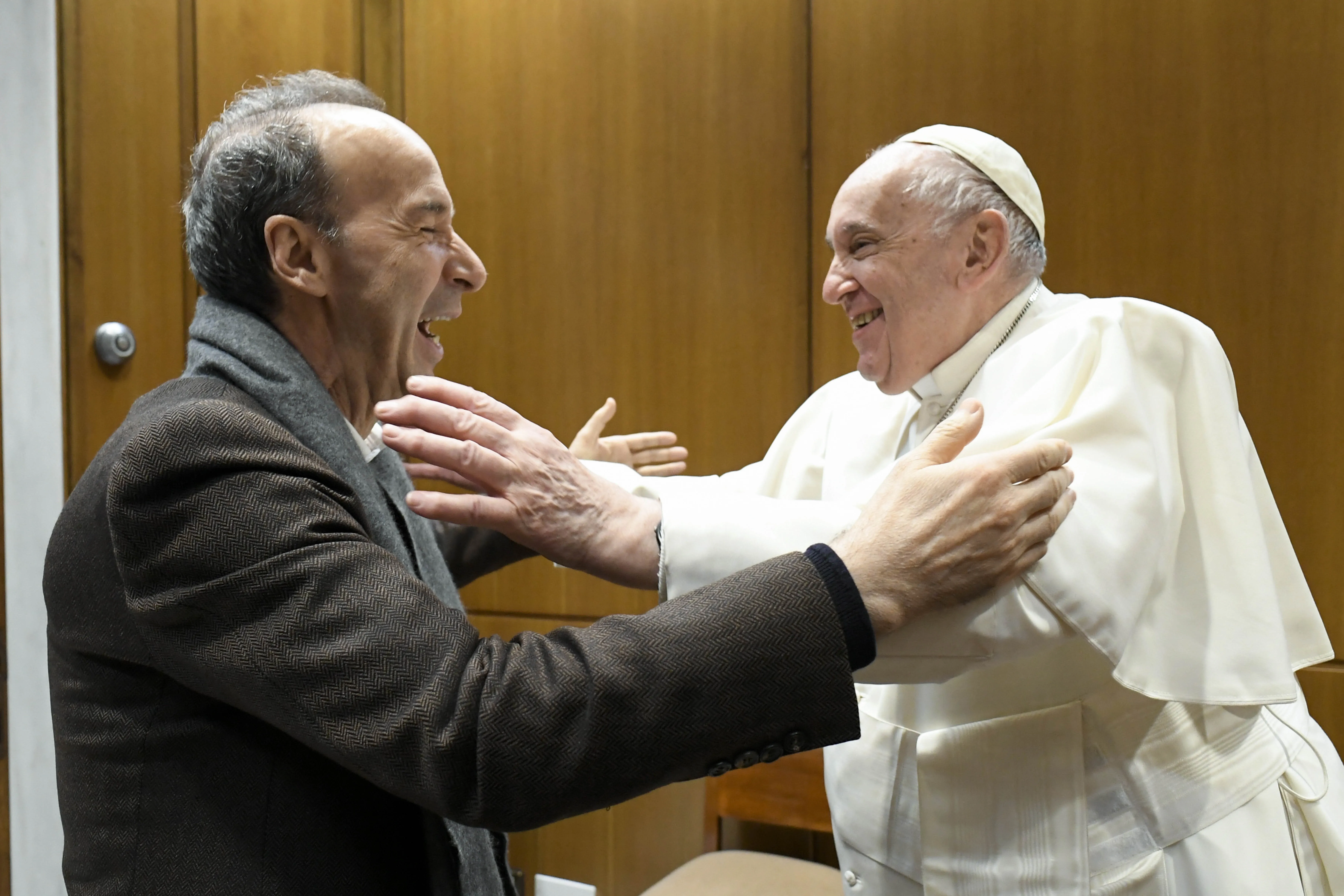 Pope Francis meets with Italian actor Roberto Benigni on Dec. 7, 2022.?w=200&h=150