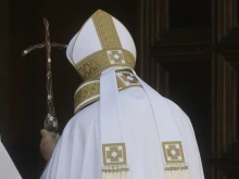 Pope Francis opens the Holy Door in L’Aquila, Italy.