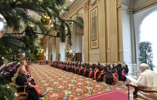 Pope Francis speaking to the Roman Curia at the Vatican, Dec. 22, 2022 Vatican Media