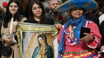 Pilgrims attend Mass celebrated by Pope Francis in St. Peter’s Basilica Dec. 12, 2022, to mark the feast of Our Lady of Guadalupe, patroness of the Americas and the unborn.