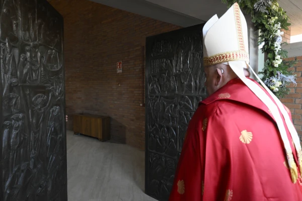 Pope Francis opens the Holy Door at Rome’s Rebibbia Prison Complex on the feast of St. Stephen, Thursday, Dec. 26, 2024. Credit: Vatican Media