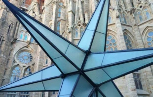 The 12-pointed star of the Sagrada Família Basilica’s Tower of the Virgin Mary. Sagrada Família Basilica.