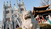 The Catholic Church of the Saviour also called Xishiku Church or Beitang in Xicheng District, Beijing, China.