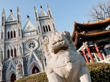 The Catholic Church of the Saviour, also called Xishiku Church or Beitang, in Xicheng District, Beijing, China.