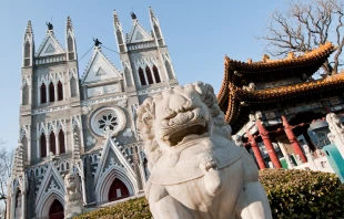 The Catholic Church of the Saviour, also called Xishiku Church or Beitang, in Xicheng District, Beijing, China. Credit: Fotokon/Shutterstock