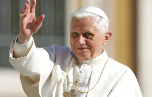 Pope Benedict XVI greets pilgrims during his weekly general audience in St. Peter’s Square at the Vatican on Oct. 26, 2006. Credit: giulio napolitano/Shutterstock