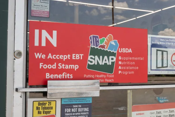 The proposed House farm bill would end a Biden administration rules change allowing for the increase of SNAP (formerly food stamps) benefits based on future scientific research on nutrition. Credit: Jonathan Weissz/Shutterstock