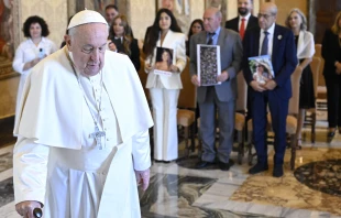 Pope Francis meets on Aug. 26, 2024, at the Vatican with relatives of the victims of the deadly 2020 Beirut explosion. Credit: Vatican Media