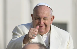 Pope Francis smiles at his Wednesday general audience in St. Peter’s Square at the Vatican on Wednesday, Nov. 13, 2024. Credit: Vatican Media