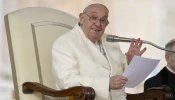 Pope Francis delivers remarks at his Wednesday general audience in St. Peter's Square at the Vatican on Wednesday, Nov. 13, 2024.