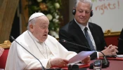 Pope Francis speaks at the Children’s Rights Summit on Feb. 3, 2025, at the Vatican.