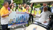 Singaporeans welcoming Pope Francis to their country on Sept. 11, 2024.