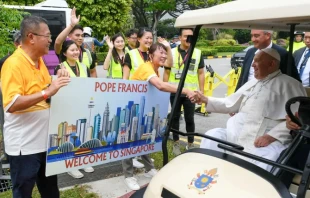 Singaporeans welcoming Pope Francis to their country on Sept. 11, 2024. Credit: Vatican Media