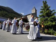 Priests and deacons of the Society of St. Pius X walk to Mass in Econe, western Switzerland, on June 29, 2009.