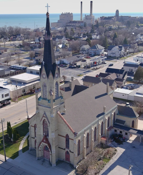 The exterior of St. Boniface is seen in Manitowoc, Wisconsin. Credit: John Maurer