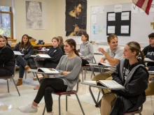 Students at St. Dominic Academy in Auburn, Maine.