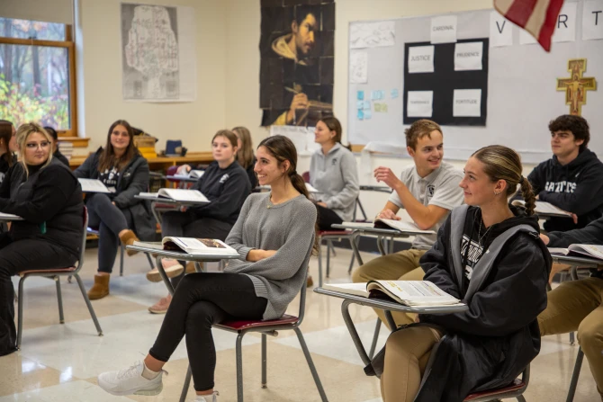 Students at St. Dominic Academy in Maine