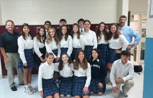 The Human Exploration Rover Challenge team at St. Mary’s Catholic School in the Diocese of Richmond. Credit: Peter Tlusty