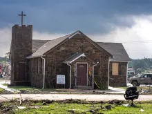 A powerful tornado hit St. Mary's Catholic Church in rural Barnsdall, Oklahoma, on May 6, 2024.
