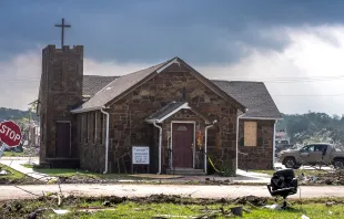 A powerful tornado hit St. Mary's Catholic Church in rural Barnsdall, Oklahoma, on May 6, 2024. Credit: Daniel McCay/Eastern Oklahoma Catholic