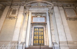 The Holy Door of St. Peter’s Basilica. Credit: Daniel Ibáñez/EWTN News