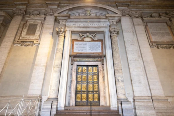 The Holy Door of St. Peter's Basilica. Credit: Daniel Ibáñez/EWTN News