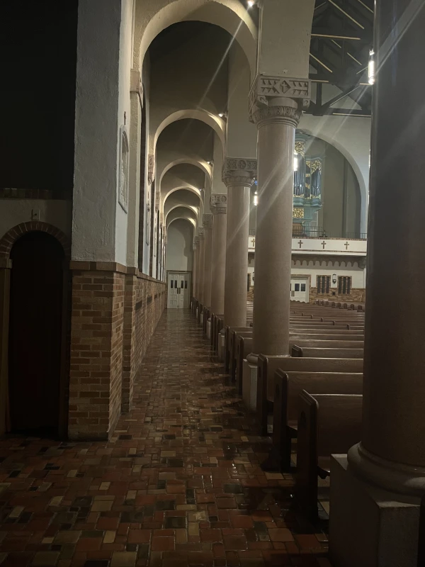 Carved columns are seen in St. Benedict Church in Richmond, Virginia. Credit: Daniel Payne/CNA