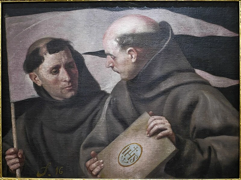 St. John Capistrano and St. Bernardine of Siena. Museum of Fine Arts of Granada. Painting, oil on canvas, by Alonso Cano (1653-1657) for an altarpiece of the disappeared Franciscan convent of San Antonio and San Diego, Granada.?w=200&h=150