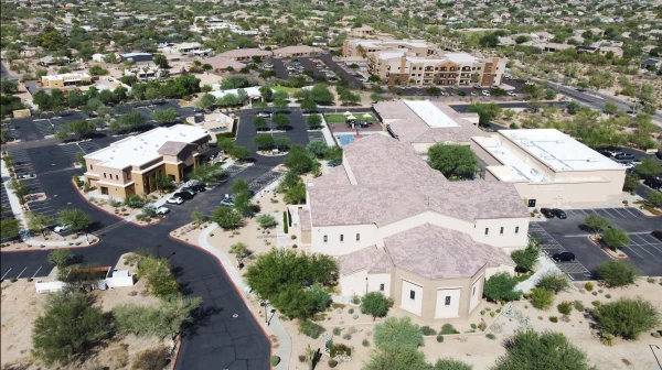 Acanthus Development is set to build a senior living community at St. Gabriel Catholic Church in Cave Creek, Arizona, outside of Phoenix. Credit: Acanthus Development