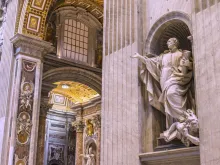 Sculpture of St. Ignatius of Loyola inside of St. Peter’s Basilica at the Vatican.