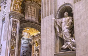 Sculpture of St. Ignatius of Loyola inside of St. Peter’s Basilica at the Vatican. Credit: Vasilii L/Shutterstock