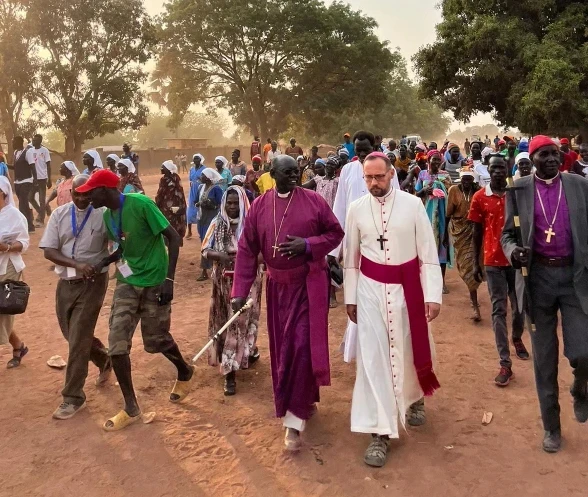 Pilgrimage in advance of the pope's 2023 visit to South Sudan. Credit: courtesy of the Bishop of Rumbek