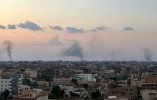 Smoke billows during air strikes in central Khartoum as the Sudanese army attacks positions held by the paramilitary Rapid Support Forces (RSF) throughout the Sudanese capital on Oct. 12, 2024. Credit: AFP via Getty Images