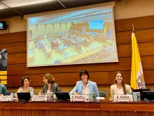 Panelists speak at the event "Towards the Abolition of Surrogacy: Preventing the Exploitation and Commodification of Women and Children,” held by the Permanent Mission of the Holy See to the United Nations on Tuesday, June 18, 2024.
