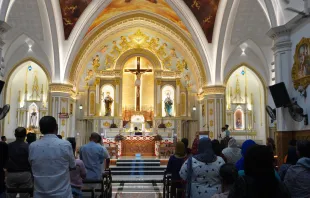 A synodal Mass in progress at St. Dominic Church at Aluva in the Ernakulam Archdiocese of the Syro-Malabar Church on July14, 2024. Credit: Anto Akkara