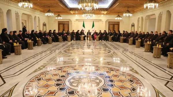 Church leaders in Syria and their representatives meet with the de facto leader, Ahmad al-Sharaa. Credit: Add Alsama/Facebook