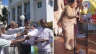 Left: Protesters burn a bishops’ circular in front of St. Mary’s Basilica, the cathedral of Ernakulam Archdicoese in India. Right: An elderly woman puts a burning circular into a bin in front of Vazhakkala, India, church.